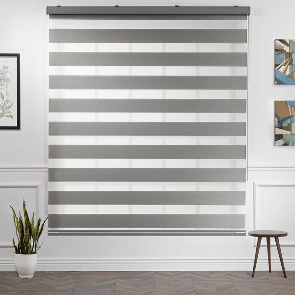 Lilijan Home & Curtain Thin Pleated Texture Ground Banded Roller Shade